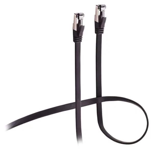 Shiverpeaks černá / Síťový kabel / Cat8.1 / U/FTP / 1 m / plochý (FL31-43025)