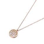 Ocelový náhrdelník Lucia Gold - chirurgická ocel, strom života, Zlatá 40 cm + 5 cm (prodloužení)