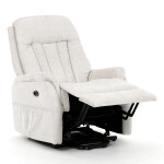 Polohovací křeslo, elektrické zabudované ovládání, béžová, látka, TV-Q8575 CRM2