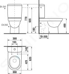 JIKA - Tigo WC kombi mísa, Vario odpad, bílá H8242160002311