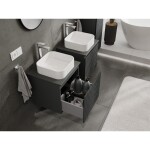 MEXEN/S - Rivel koupelnová skříňka pod umyvadlo 50, 1 šuplík, reliéf , grafit mat 91A20-05047-1-BF66