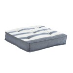 MADAM STOLTZ Bavlněný sedák Blue / White / Grey 60 × 60 cm, modrá barva, textil