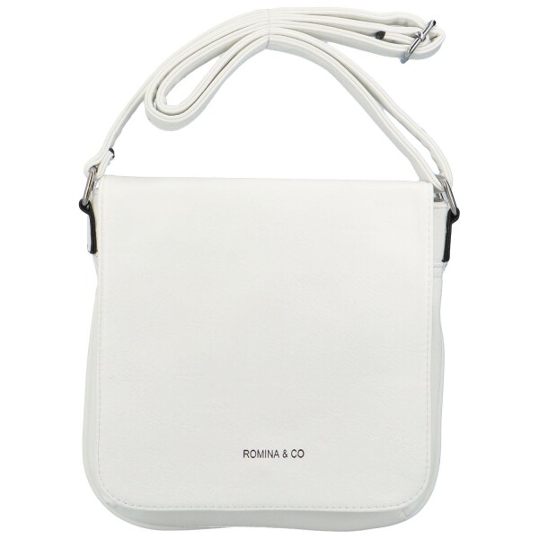 Dámské koženkové crossbody s klopou Debora, bílá