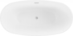 MEXEN/S - Eris volně stojící vana 180 x 95, bílá, sifon a přepad nikl kartáčovaný 53441809500-97