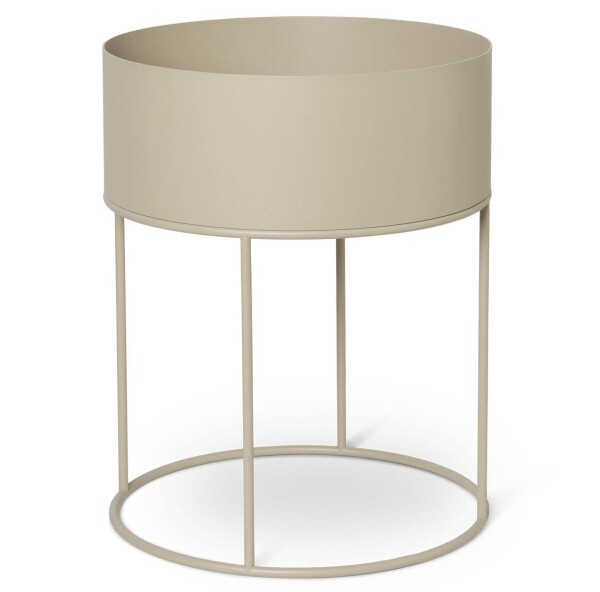 Ferm Living Stojan na květináč Round Cashmere, béžová barva, kov