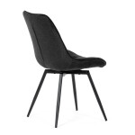 Židle jídelní, černá látka, černý kov, otočný mechanismus 90°/90° (L/P) - funkce reset