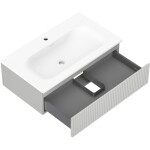 MEXEN/S - Rivel koupelnová skříňka 80 cm s umyvadlem Vela, 1 šuplík, reliéf , šedá mat/bílá mat 91A20-08023-1-BF62-W23M01