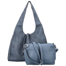 Trendy dámský koženkový set kabelek Winona, džínově modrý