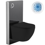 CERANO - Kompletní WC set Modul/Cesso - černá matná - integrované WC tlačítko - pneumatický modul - 49x36 CER-979856