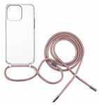 FIXED Pure Neck zadní se šňůrkou na krk Apple iPhone 15 Pro růžový FIXPUN-1202-PI