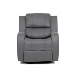 TV a relaxační křeslo, manuální polohování, potah šedá látka v dekoru kůže