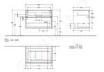 VILLEROY & BOCH - Collaro Umyvadlová skříňka, 800x548x500 mm, 2 zásuvky, Glossy White C08000DH