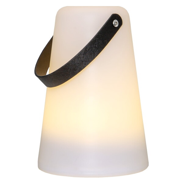 STAR TRADING Přenosná svítící LED lucerna Outdoor 20 cm, bílá barva, plast