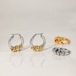 ELENYS Essence Hoops Dual – pozlacené náušnice 18K žluté zlato