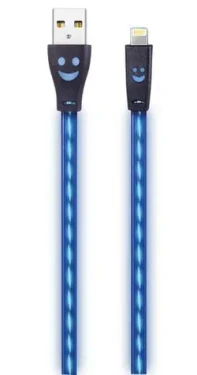 2GO modrá / Nabíjecí a datový kabel / USB - Lightning / LED podsvícení / 1 m (795536)