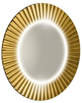 SAPHO - PRIDE STRIP kulaté zrcadlo s LED osvětlením v rámu ø 90cm, zlato PD950