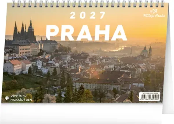 NOTIQUE Praha – Miluju Prahu 2027 / Stolní kalendář / 23,1 × 14,5 cm