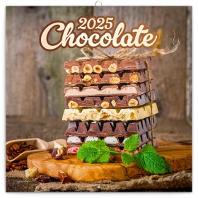 Poznámkový kalendář Čokoláda 2025, voňavý, 30 30 cm