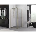 MEXEN/S - Exo sprchový kout, posuvné dveře 95 x 95, transparent, zlato 8151-095-095-50-00