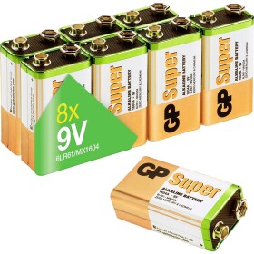 GP Batteries Super baterie 9 V alkalicko-manganová 9 V 8 ks - GP Super Alkaline 9V 10ks 030E1604ALB8