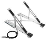 Targus Přenosný stojan na notebook s USB hubem stříbrná / Stojan na notebook / USB-C / 4x USB-A / hliník (AWU100205GL)