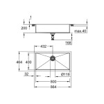 GROHE - Dřez K700 s odtokem, 86x46 cm, kartáčovaná nerez 31580SD1