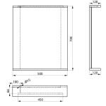 AQUALINE - KORIN STRIP zrcadlo s LED osvětlením 50x70x12cm, dub platin KO995S