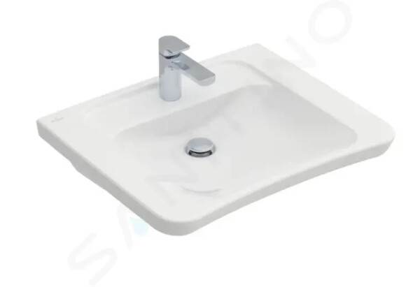 VILLEROY & BOCH - ViCare Umyvadlo 650x550 mm, bez přepadu, otvor pro baterii, AntiBac, CeramicPlus, bílá 517868T2