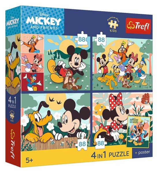 Puzzle Mickey a přátelé: Všichni spolu 4x88 dílků