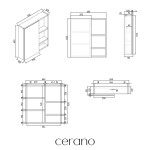 CERANO - Koupelnová zrcadlová skříňka Orea - dub medový - 60x65x15 CER-661930