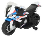 Mamido Dětská elektrická motorka BMW S1000RR bílo-modrá