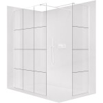 CERANO Sprchová zástěna Walk-in Onyx T L/P - 8 mm - hranatá vzpěra - bílá matná, industriální sklo - 110x110x200 cm