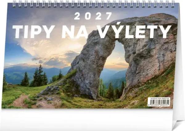NOTIQUE Stolový kalendár Tipy na výlety 2027 / 23,1 x 14,5 cm