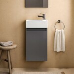 IDEAL STANDARD - Eurovit+ Skříňka s umývátkem, 55x35x20 cm, 1 dvířka, tmavě šedá R0569TI