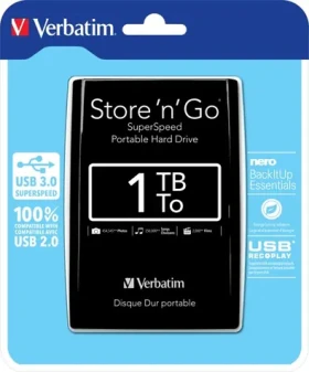 Verbatim Store 'n' Go USB 3.0 1TB černá / Externí HDD / 2.5/ USB 3.0 / 5 400 ot-min (53023)