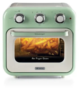 Ariete 4632GR Vintage bílá/světle zelená / Horkovzdušná fritéza 3 v 1 / 1400 W / 16 l / 80–230 °C (4632GR)