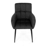 Židle jídelní, tmavě šedá látka, černý kov