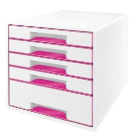 Leitz WOW CUBE bílo-růžová / Zásuvkový box / 5 zásuvek / plast (52142023)