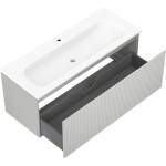 MEXEN/S - Rivel koupelnová skříňka 120 cm s umyvadlem Vela, 1 šuplík, reliéf , šedá mat/bílá mat 91A20-12047-1-BF62-W23M01
