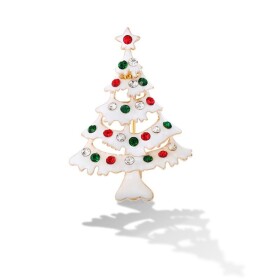 Vánoční brož se zirkony Christmas Tree 1 - vánoční stromeček, Barevná/více barev
