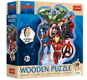 Dřevěné obrysové puzzle Avengers a jejich dobrodružství