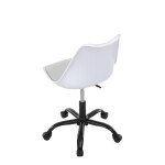 Židle kancelářská, bílá plastová skořepina, sedák bílá látka, kovový kříž
