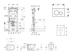 GEBERIT - Duofix Set předstěnové instalace, klozetu Oudee Vortex a sedátka softclose, tlačítko Sigma20, bílá/pozlacená SANI11CA3176B