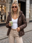 Dámská přechodová bunda s kapucí, hnědá, FashionStreet TY5772 L