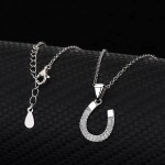 Stříbrný náhrdelník PODKOVA pro štěstí - stříbro 925/1000, Stříbrná 40 cm + 5 cm (prodloužení)
