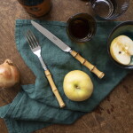 SABRE PARIS 4-dílná sada příborů Bistrot Brillant – Panda / Bamboo Light, přírodní barva, dřevo, kov