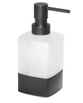 Gedy - LOUNGE dávkovač mýdla na postavení, 280 ml, mléčné sklo, černá mat 545514