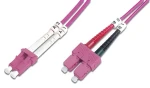DIGITUS fialová / Optický patch kabel / LC-SC / Multimode OM4 / Duplex / 2 m (DK-2532-02-4)