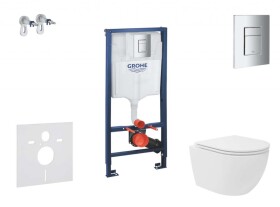 GROHE - Rapid SL Set předstěnové instalace, kompaktního klozetu Oudee Vortex a sedátka softclose, tlačítko Skate Cosmopolitan, chrom SANI11BA3105