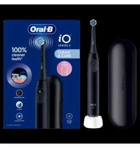 Oral-B iO 2 Night Black / Elektrický zubní kartáček / magnetické iO / 3 režimy / senzor tlaku / cestovní pouzdro (iO 2 Night Black)